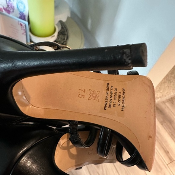 BCBG Black Strappy Stiletto Heels - Picture 5 of 6